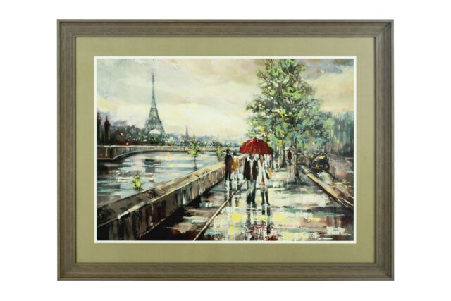 Orsina Framed Paris Wall Art 90x70cm Home Wall Décor in Brown - Size: 90x70 cm - image 1