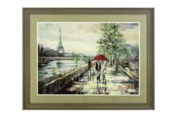 Orsina Framed Paris Wall Art 90x70cm Home Wall Décor in Brown - Size: 90x70 cm - thumbnail 1