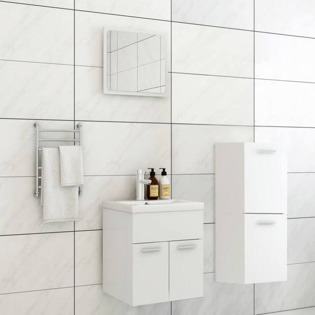 Berkfield Home Bathroom Furniture Set White Engineered Wood - image 1