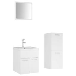 Berkfield Home Bathroom Furniture Set White Engineered Wood - thumbnail 2