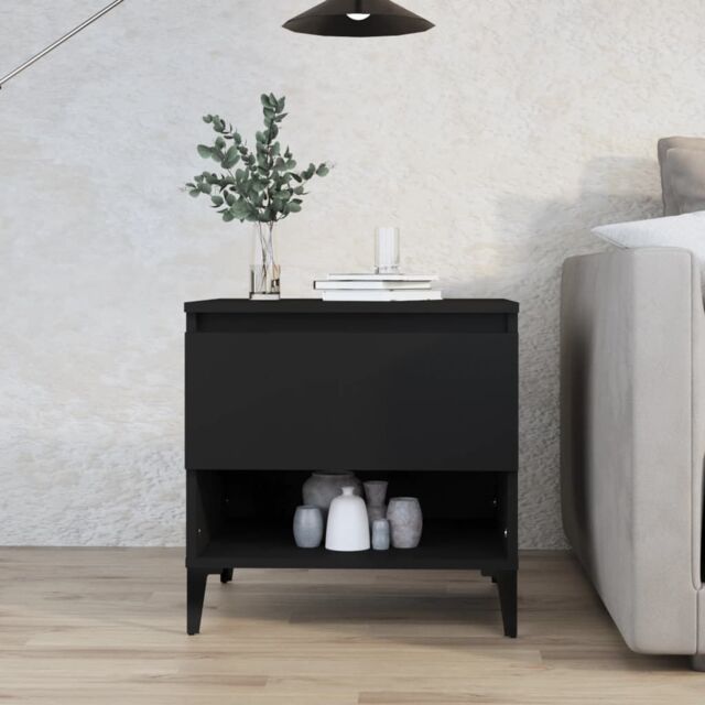 Berkfield Home Side Table Black 50x46x50 cm Engineered Wood - Size: 50 x 46 x 50 cm - image 1