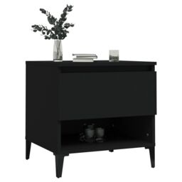 Berkfield Home Side Table Black 50x46x50 cm Engineered Wood - Size: 50 x 46 x 50 cm - thumbnail 4