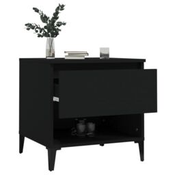 Berkfield Home Side Table Black 50x46x50 cm Engineered Wood - Size: 50 x 46 x 50 cm - thumbnail 5