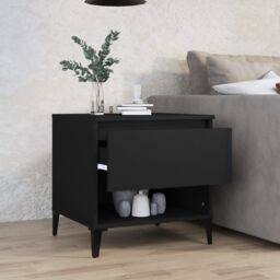 Berkfield Home Side Table Black 50x46x50 cm Engineered Wood - Size: 50 x 46 x 50 cm - thumbnail 3