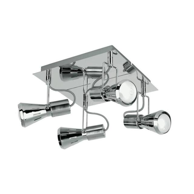 Netlighting SPOT 4 Light Adjustable Spotlight Clusters Chrome 24x24x15cm in Silver - Size: 24 x 24 x 15 cm