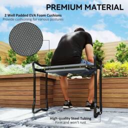 SPETLEK 2 In1 Folding Garden Kneeler Foam Chair in Black - Size: 0.6m2 - thumbnail 3