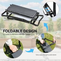 SPETLEK 2 In1 Folding Garden Kneeler Foam Chair in Black - Size: 0.6m2 - thumbnail 5