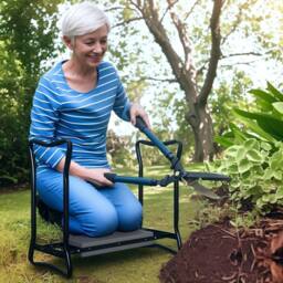 SPETLEK 2 In1 Folding Garden Kneeler Foam Chair in Black - Size: 0.6m2 - thumbnail 4