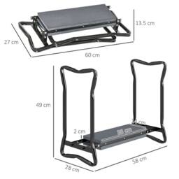 SPETLEK 2 In1 Folding Garden Kneeler Foam Chair in Black - Size: 0.6m2 - thumbnail 2