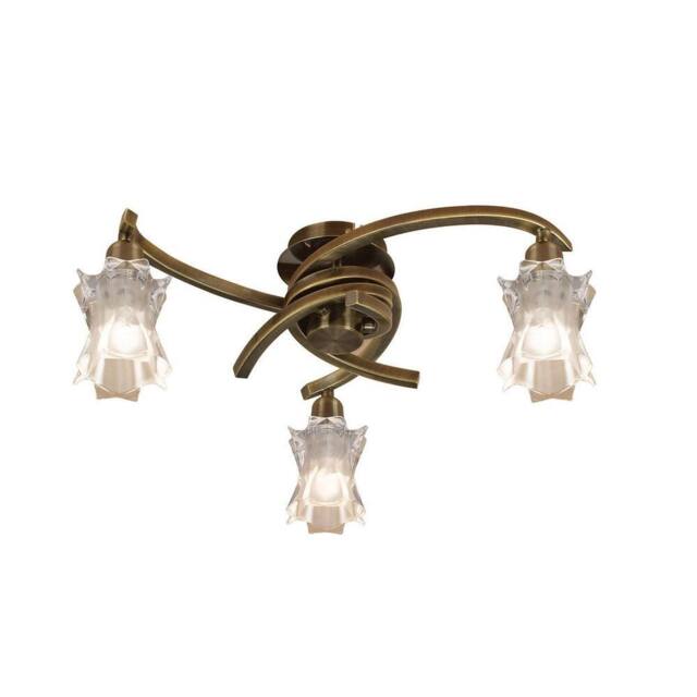 Netlighting Alaska Ceiling 3 Light L1SGU10 Antique Brass in Bronze - image 1