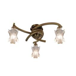 Netlighting Alaska Ceiling 3 Light L1SGU10 Antique Brass in Bronze