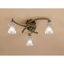 Netlighting Alaska Ceiling 3 Light L1SGU10 Antique Brass in Bronze - thumbnail 2
