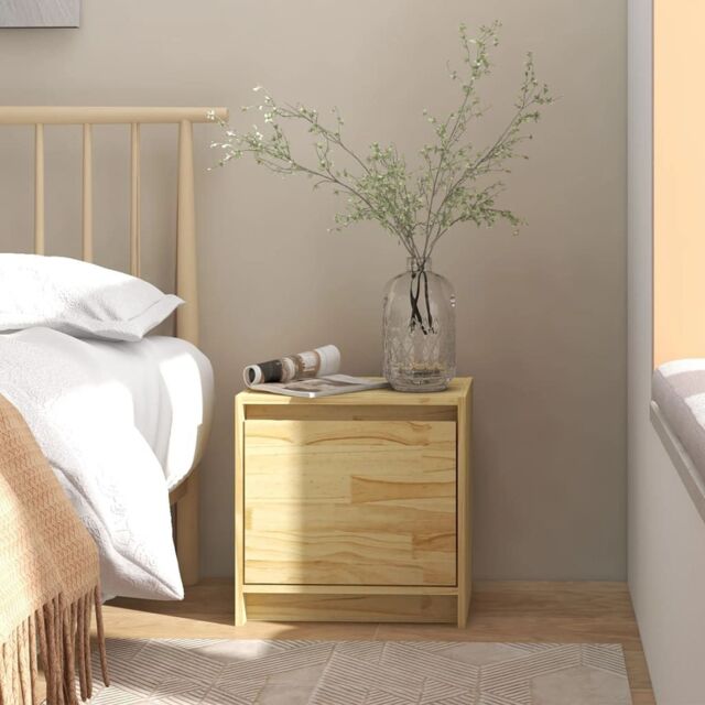 Berkfield Home Bedside Cabinet 40x30.5x40 cm Solid Pinewood in Brown - image 1