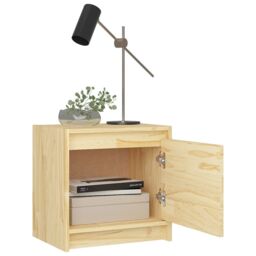 Berkfield Home Bedside Cabinet 40x30.5x40 cm Solid Pinewood in Brown - thumbnail 3