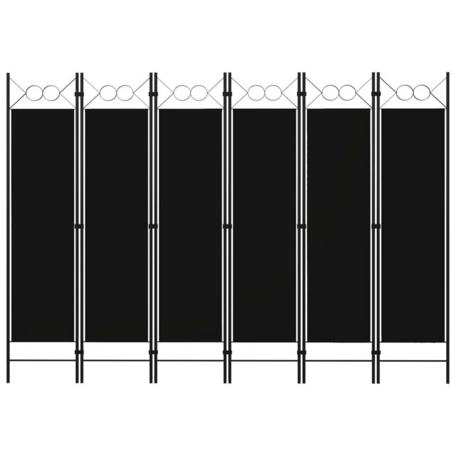 Berkfield Home 6-Panel Room Divider Black 240x180 cm - image 1