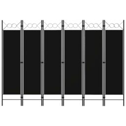 Berkfield Home 6-Panel Room Divider Black 240x180 cm