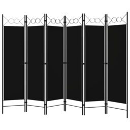 Berkfield Home 6-Panel Room Divider Black 240x180 cm - thumbnail 2
