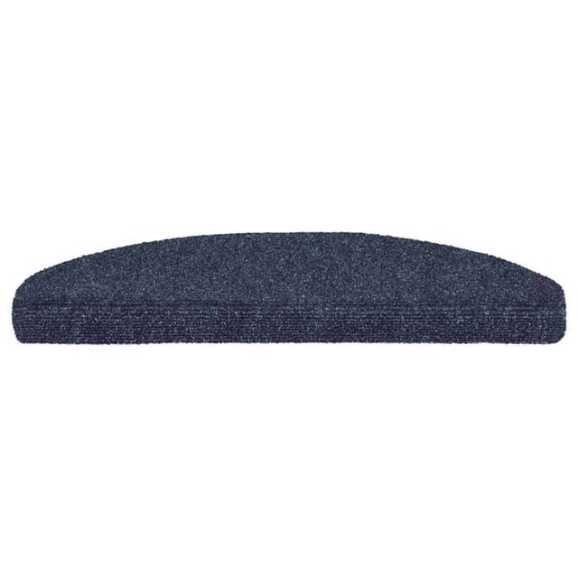 Berkfield Home Decorative 15 pcs Self-adhesive Stair Mats Needle Punch 65x21x4 c in Blue - Size: Medium - image 1
