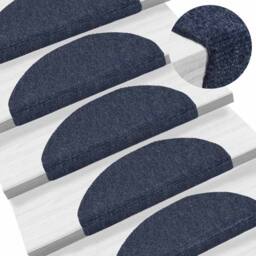Berkfield Home Decorative 15 pcs Self-adhesive Stair Mats Needle Punch 65x21x4 c in Blue - Size: Medium - thumbnail 5