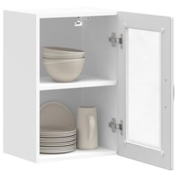 Berkfield Home Kitchen Wall Cabinet with Glass Door Porto White - thumbnail 5