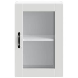 Berkfield Home Kitchen Wall Cabinet with Glass Door Porto White - thumbnail 6