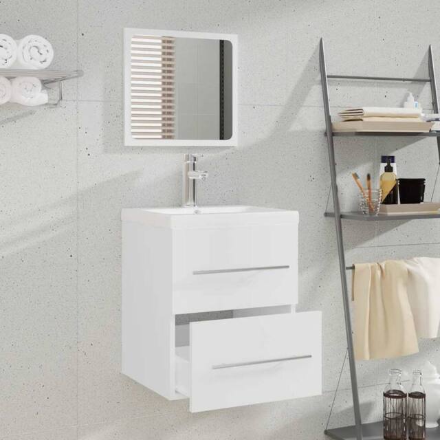 Berkfield Home Stylish Bathroom Cabinet with Mirror White 41x38.5x48 cm Engineer - image 1