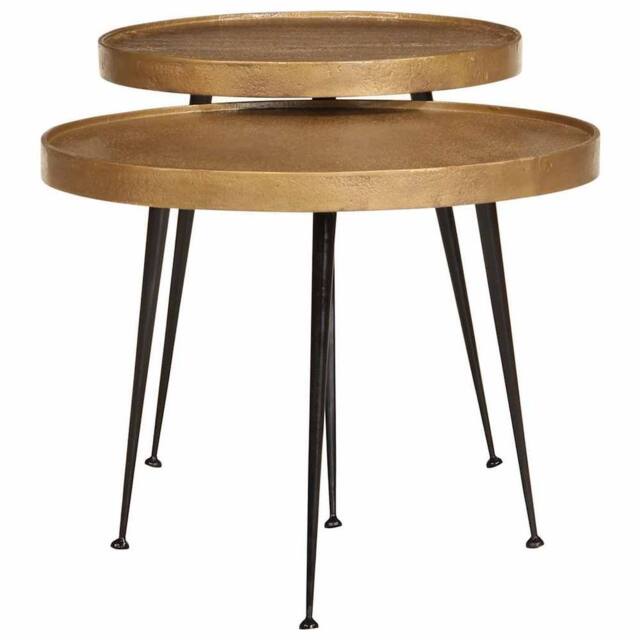 Berkfield Home Coffee Table¬†2 pcs Golden Engineered Wood in Gold - image 1