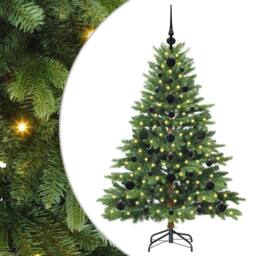 Berkfield Home Artificial Christmas Tree with 150 LEDs Green 120 cm PE & PVC - thumbnail 2