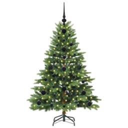 Berkfield Home Artificial Christmas Tree with 150 LEDs Green 120 cm PE & PVC - thumbnail 3