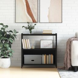 Berkfield Home Bookshelf Black 80x30x78.5 cm Engineered Wood & Iron - thumbnail 1