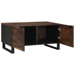 Berkfield Home Coffee Table - 80 x 50 x 40 cm, made from solid wood & engineered wood in Brown - Size: 80 x 50 x 40 cm - thumbnail 2
