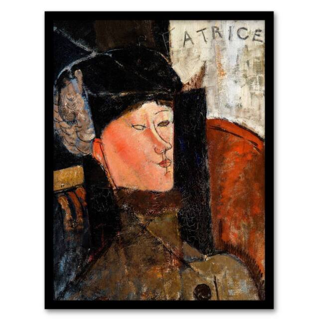 Artery8 Portrait of Beatrice Hastings Modigliani Vintage Framed Wall Art Print - Size: A4 - image 1