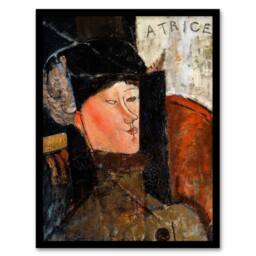 Artery8 Portrait of Beatrice Hastings Modigliani Vintage Framed Wall Art Print - Size: A4 - thumbnail 1