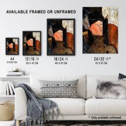 Artery8 Portrait of Beatrice Hastings Modigliani Vintage Framed Wall Art Print - Size: A4 - thumbnail 3
