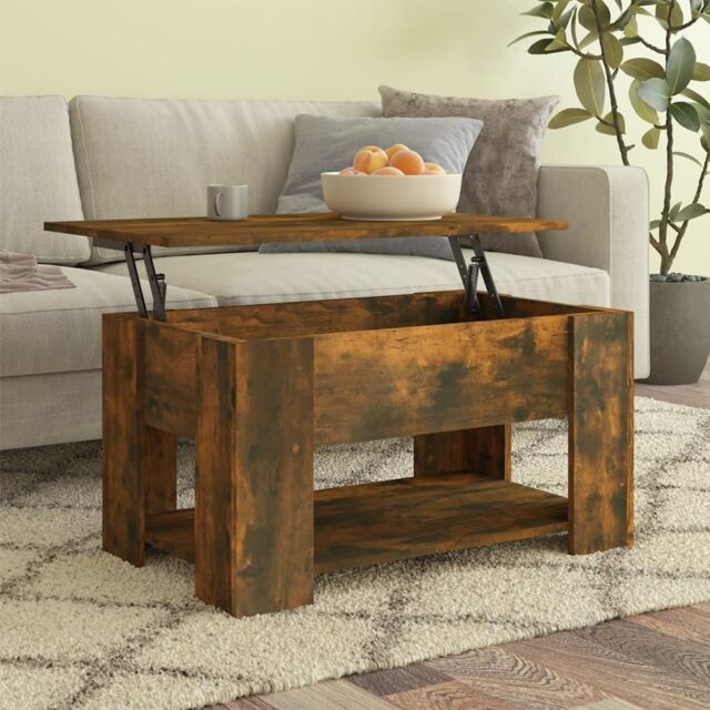 Berkfield Home Coffee Table Smoked Oak 79x49x41 cm Engineered Wood in Brown - Size: 79 x 49 x 41 cm - image 1