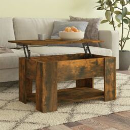 Berkfield Home Coffee Table Smoked Oak 79x49x41 cm Engineered Wood in Brown - Size: 79 x 49 x 41 cm - thumbnail 1