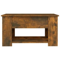 Berkfield Home Coffee Table Smoked Oak 79x49x41 cm Engineered Wood in Brown - Size: 79 x 49 x 41 cm - thumbnail 6