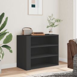 Berkfield Home Wall Cabinet Black 75x35x60 cm Engineered Wood - Size: 75 x 35 x 60 cm - thumbnail 3