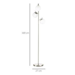HOMCOM Modern Tree Floor Lamp with 3 Light, for Living Room Bedroom in Silver - thumbnail 3