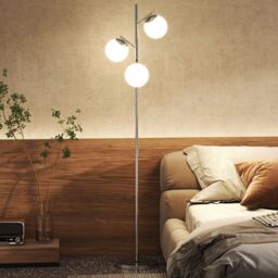 HOMCOM Modern Tree Floor Lamp with 3 Light, for Living Room Bedroom in Silver - thumbnail 2