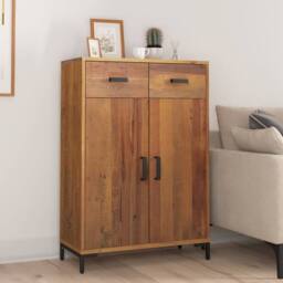 Berkfield Home Shoe Rack 75x40x110 cm Solid Pinewood in Brown - Size: 75 x 40 x 110 cm - thumbnail 1