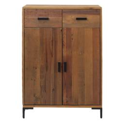 Berkfield Home Shoe Rack 75x40x110 cm Solid Pinewood in Brown - Size: 75 x 40 x 110 cm - thumbnail 3