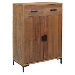 Berkfield Home Shoe Rack 75x40x110 cm Solid Pinewood in Brown - Size: 75 x 40 x 110 cm - thumbnail 2