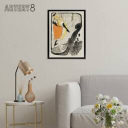 "Artery8 Jane Avril Can Can Dancer Framed Canvas Wall Art Print Toulouse Lautrec - Size: W12"" x H16""" - thumbnail 3