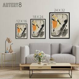 "Artery8 Jane Avril Can Can Dancer Framed Canvas Wall Art Print Toulouse Lautrec - Size: W12"" x H16""" - thumbnail 4