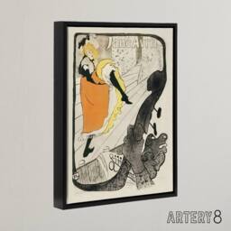 "Artery8 Jane Avril Can Can Dancer Framed Canvas Wall Art Print Toulouse Lautrec - Size: W12"" x H16""" - thumbnail 2