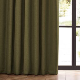 Furn Dawn Blackout Pencil Pleat Curtain Pair in Olive - Size: 117 cm width x 183 cm drop - thumbnail 3