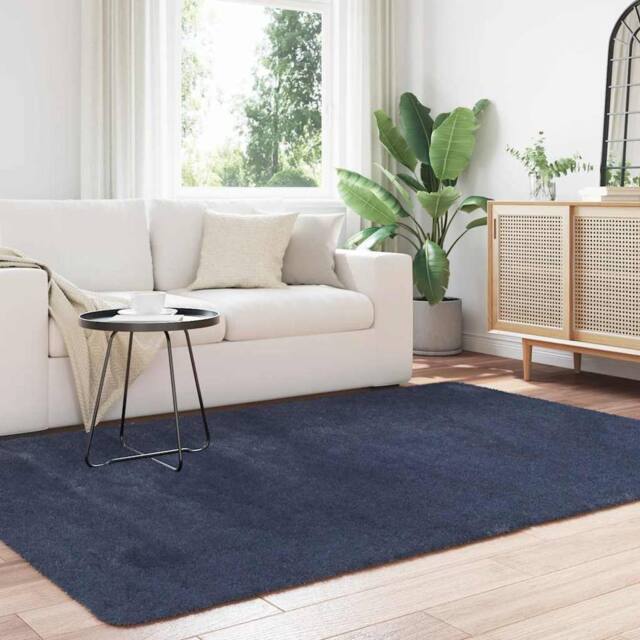 Berkfield Home Shaggy Rug High Pile NAVARRA Navy 160x230 cm Polyester - Size: Medium - image 1