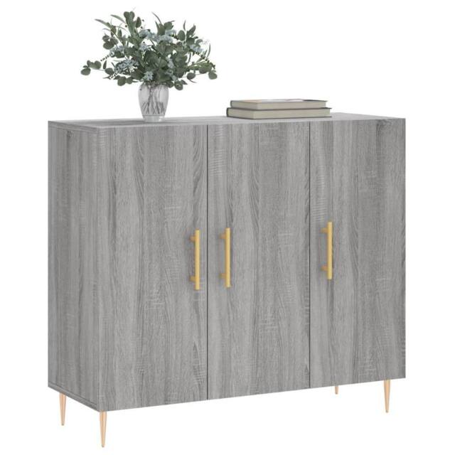 Berkfield Home Sideboard Grey Sonoma 90x34x80 cm Engineered Wood - Size: 90 x 34 x 80 cm - image 1