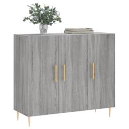 Berkfield Home Sideboard Grey Sonoma 90x34x80 cm Engineered Wood - Size: 90 x 34 x 80 cm - thumbnail 1